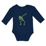 Long Sleeve Bodysuit Baby Human Anatomy Skeleton Floss Dancing Style Cotton - Cute Rascals