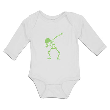 Long Sleeve Bodysuit Baby Human Anatomy Skeleton Floss Dancing Style Cotton
