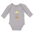 Long Sleeve Bodysuit Baby King Ruler Closed Eyes, Mustache Crown Head Cotton