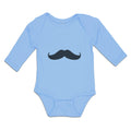 Long Sleeve Bodysuit Baby Italy Man's Facial Hair Mustache Style 3 Cotton