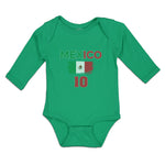 Long Sleeve Bodysuit Baby American National Flag of Mexico 10 United States - Cute Rascals