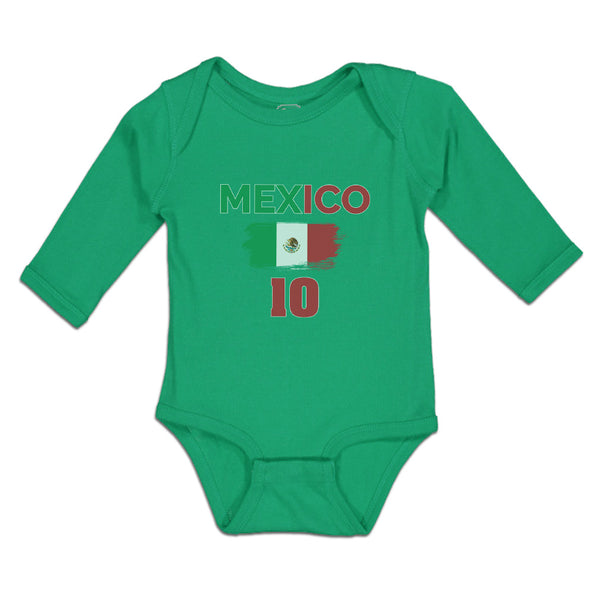 Long Sleeve Bodysuit Baby American National Flag of Mexico 10 United States - Cute Rascals