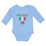 Long Sleeve Bodysuit Baby American National Flag of Mexico 10 United States - Cute Rascals