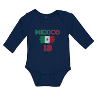 Long Sleeve Bodysuit Baby American National Flag of Mexico 10 United States - Cute Rascals