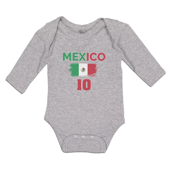 Long Sleeve Bodysuit Baby American National Flag of Mexico 10 United States - Cute Rascals