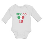 Long Sleeve Bodysuit Baby American National Flag of Mexico 10 United States - Cute Rascals