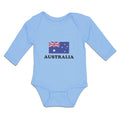 Long Sleeve Bodysuit Baby American National Flag of Australia Usa Cotton