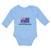 Long Sleeve Bodysuit Baby American National Flag of Australia Usa Cotton - Cute Rascals