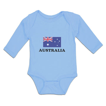 Long Sleeve Bodysuit Baby American National Flag of Australia Usa Cotton