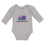 Long Sleeve Bodysuit Baby American National Flag of Australia Usa Cotton - Cute Rascals