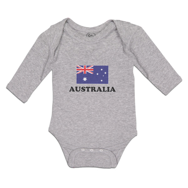 Long Sleeve Bodysuit Baby American National Flag of Australia Usa Cotton - Cute Rascals
