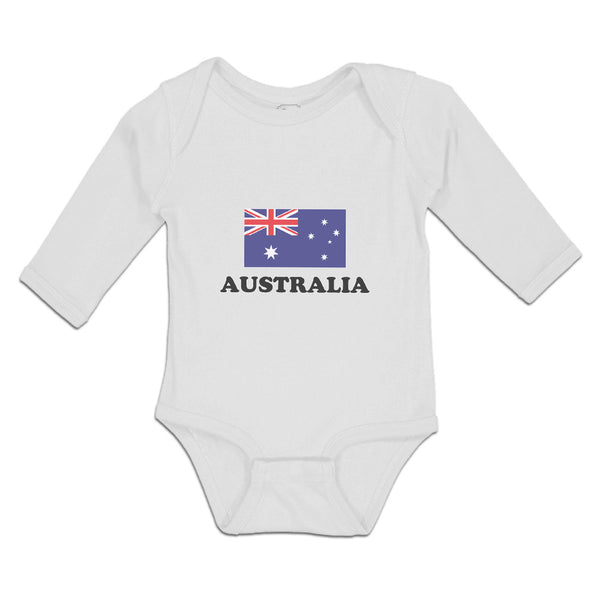 Long Sleeve Bodysuit Baby American National Flag of Australia Usa Cotton - Cute Rascals
