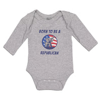 Long Sleeve Bodysuit Baby Elephant Mascot Stars Stripes Flag Boy & Girl Clothes - Cute Rascals