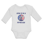 Long Sleeve Bodysuit Baby Elephant Mascot Stars Stripes Flag Boy & Girl Clothes - Cute Rascals