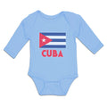 Long Sleeve Bodysuit Baby National Flag of Cuba Design Style 2 Cotton