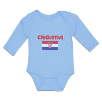 Long Sleeve Bodysuit Baby Flag of Croatia Usa Boy & Girl Clothes Cotton - Cute Rascals