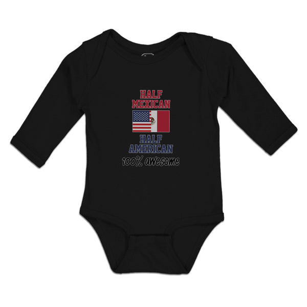 Long Sleeve Bodysuit Baby Half Mexican Half American 100% Awesome Cotton - Cute Rascals