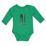 Long Sleeve Bodysuit Baby Honor Respect Firefighters Usa Flag Thin Cotton - Cute Rascals