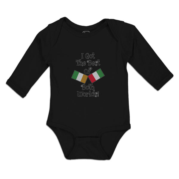 Long Sleeve Bodysuit Baby I Got Best Worlds! Countries National Flags Cotton