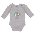 Long Sleeve Bodysuit Baby I Got Best Worlds! Countries National Flags Cotton