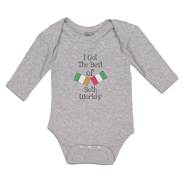 Long Sleeve Bodysuit Baby I Got Best Worlds! Countries National Flags Cotton