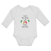 Long Sleeve Bodysuit Baby I Got Best Worlds! Countries National Flags Cotton