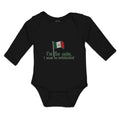 Long Sleeve Bodysuit Baby I'M Cute, I Must Be Mexican National Flag Usa Cotton