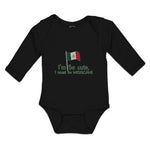 Long Sleeve Bodysuit Baby I'M Cute, I Must Be Mexican National Flag Usa Cotton