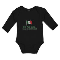 Long Sleeve Bodysuit Baby I'M Cute, I Must Be Mexican National Flag Usa Cotton