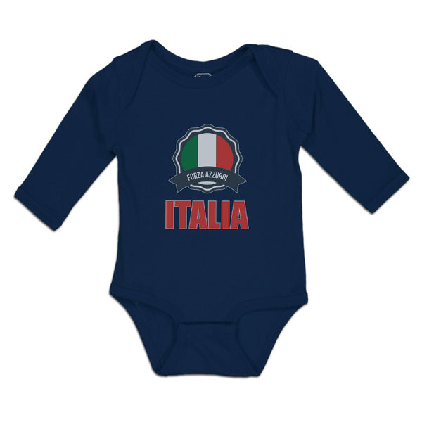 Long Sleeve Bodysuit Baby Forza Azzurri Italian National Flag Boy & Girl Clothes - Cute Rascals