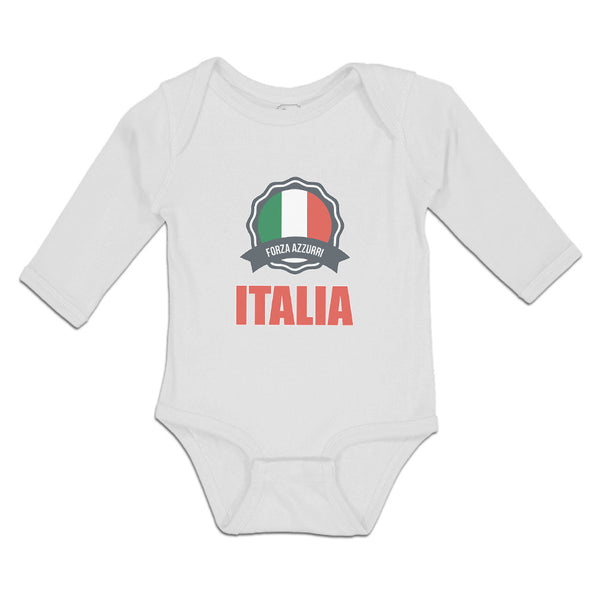 Long Sleeve Bodysuit Baby Forza Azzurri Italian National Flag Boy & Girl Clothes - Cute Rascals