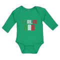 Long Sleeve Bodysuit Baby Italia American National Flag United States Cotton