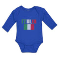 Long Sleeve Bodysuit Baby Italia American National Flag United States Cotton