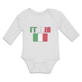 Long Sleeve Bodysuit Baby Italia American National Flag United States Cotton
