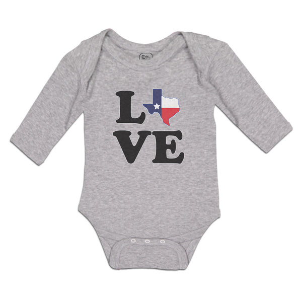 Long Sleeve Bodysuit Baby Love American Country Map Usa Boy & Girl Clothes