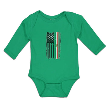 Long Sleeve Bodysuit Baby American National Flag United States Cotton