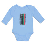 Long Sleeve Bodysuit Baby American National Flag United States Cotton - Cute Rascals
