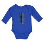Long Sleeve Bodysuit Baby American National Flag United States Cotton - Cute Rascals