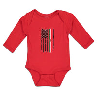 Long Sleeve Bodysuit Baby American National Flag United States Cotton - Cute Rascals