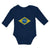 Long Sleeve Bodysuit Baby National Flag of Brazil Boy & Girl Clothes Cotton
