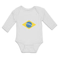 Long Sleeve Bodysuit Baby National Flag of Brazil Boy & Girl Clothes Cotton