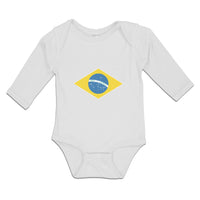 Long Sleeve Bodysuit Baby National Flag of Brazil Boy & Girl Clothes Cotton