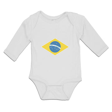 Long Sleeve Bodysuit Baby National Flag of Brazil Boy & Girl Clothes Cotton