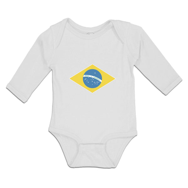 Long Sleeve Bodysuit Baby National Flag of Brazil Boy & Girl Clothes Cotton