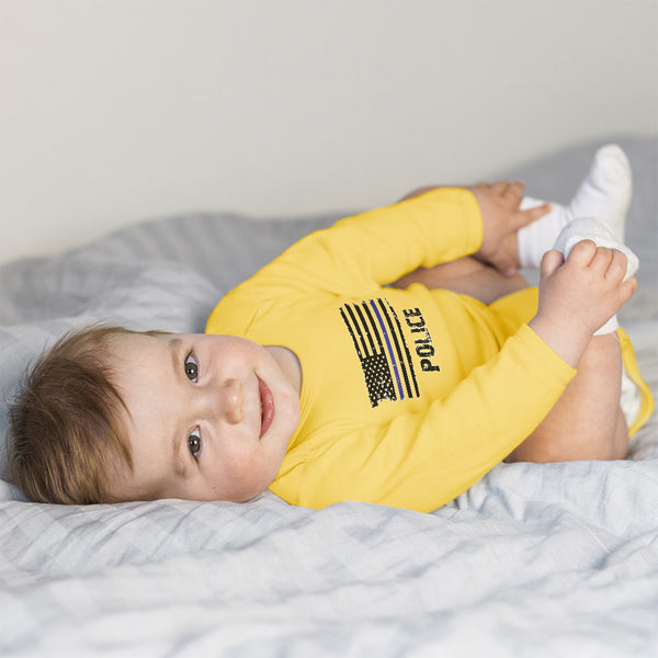 Long Sleeve Bodysuit Baby An American Flag Symbolic Support for Law Enforcement - Cute Rascals