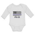 Long Sleeve Bodysuit Baby An American Flag Symbolic Support for Law Enforcement