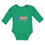 Long Sleeve Bodysuit Baby Flag of Puerto Rico Usa Boy & Girl Clothes Cotton - Cute Rascals
