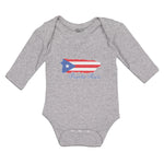 Long Sleeve Bodysuit Baby Flag of Puerto Rico Usa Boy & Girl Clothes Cotton - Cute Rascals