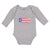 Long Sleeve Bodysuit Baby Flag of Puerto Rico Usa Boy & Girl Clothes Cotton - Cute Rascals