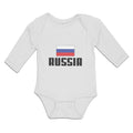 Long Sleeve Bodysuit Baby Flag of Russia United States Boy & Girl Clothes Cotton